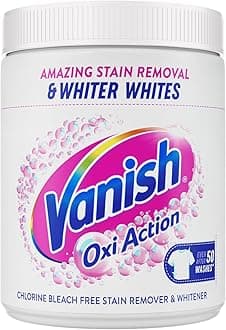 Vanish Oxi Action Whitener and Stain Remover Powder for Whites 1kg, Pack of 1 | Chlorine Bleach Free Formula | For Whiter Whites, Safe on Everyday Fabrics (Packing May Vary)