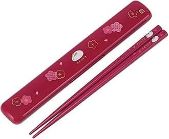 Japanese Rabbit Blossom Chopstick and Case Red