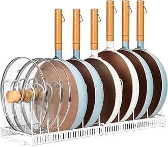 10+ Expandable Pot and Pan Lid Rack Organizer for Cabinet(Black)