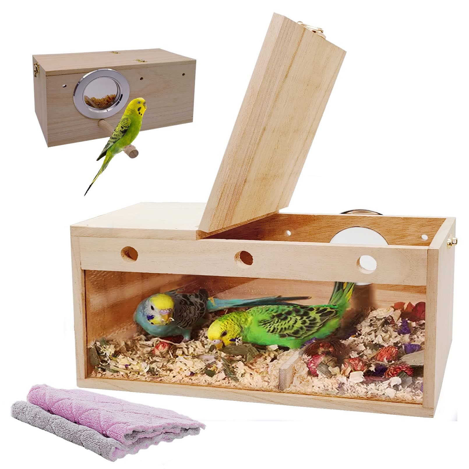 Transparent Parakeet Nesting Box-L