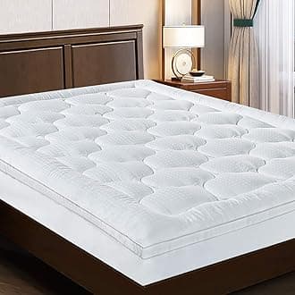 EASELAND Full Size Mattress Topper Pillow Top Mattress Cover Quilted Fitted Mattress Protector Cotton Top 8-21" Deep Pocket Extra Thick Mattress Pad (54x75 Inches, White)
