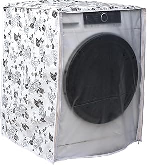 Classic® Front Load Washing Machine Cover Suitable for LG 7 Kg & 7.5 Kg (60cmsX63cmsX81cms, Half White & Grey)