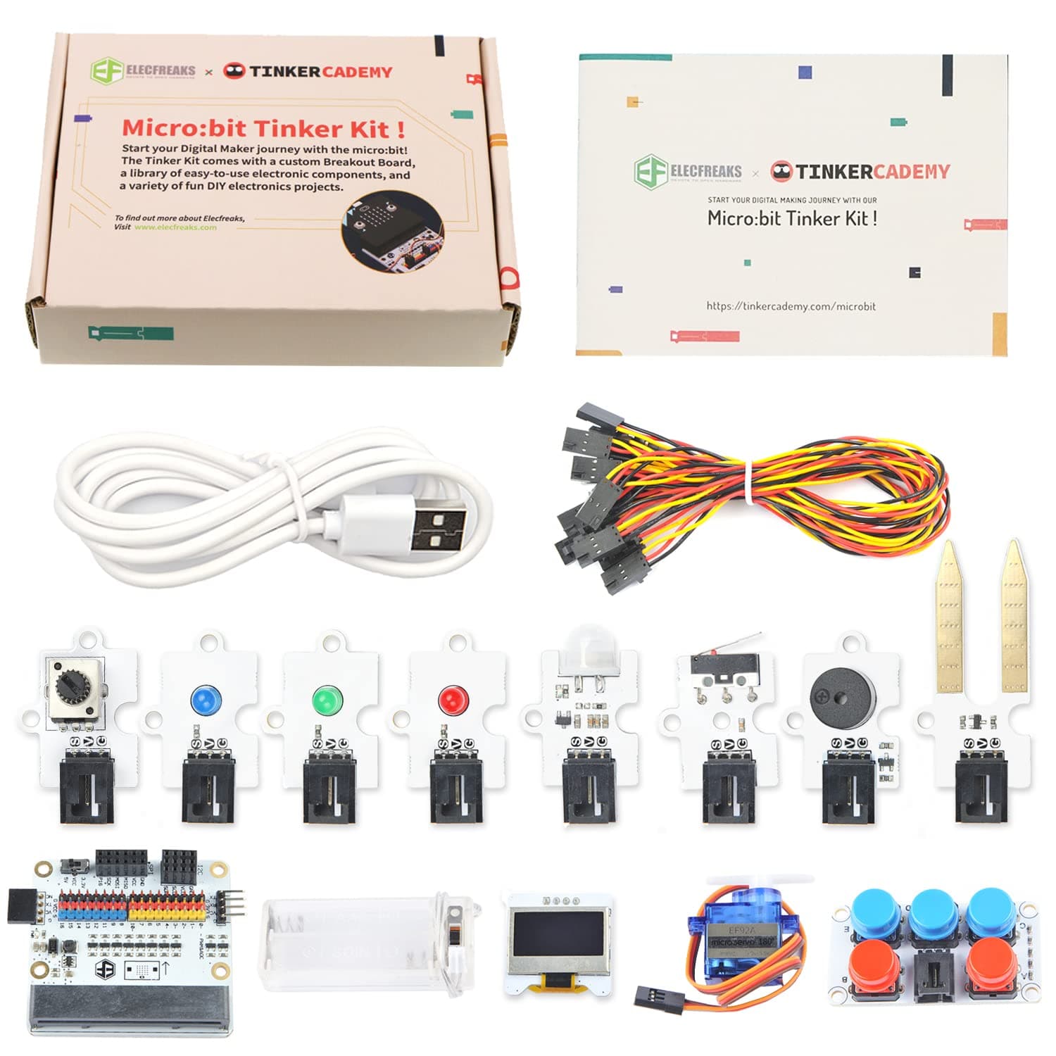 microbit Tinker Kit for Kid Micro:bit Sensor Starter Kit with 35 Projects, DIY Programming STEM kit with Basic Coding Electronics Modules and Wiki Tutorial(Without Micro:bit)