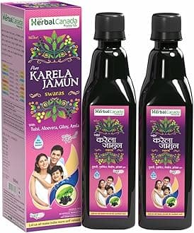 - Herbal canada Karela Jamun Juice || Best Helpful for Boost Immunity & Digestion || 1 Ltr - (Pack of 2)