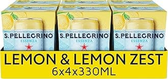 San Pellegrino Essenza Sparkling Water Lightly Flavoured Lemon & Lemon Zest 24x330ml