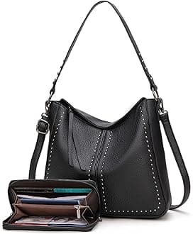 Purse and Wallet 2Pcs Set Hobo Crossbody Bag for Women Shoulder Handbags with Adjustable Strap