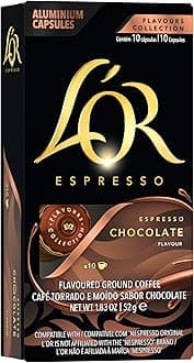 L'OR Espresso Chocolate Flavour Coffee Pods X10 (Pack of 10, Total 100 Capsules)