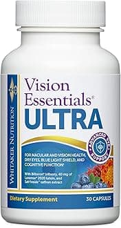 Dr. Whitaker's Vision Essentials Ultra | Comprehensive Support with Just One Daily Pill for Macula & Retina Health, Eye Strain, Ocular Pressure, Dry Eyes, Mood Support and More