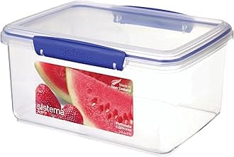 KLIP IT Rectangular Collection Food Storage Container, 101 oz./3 L, Clear/Blue