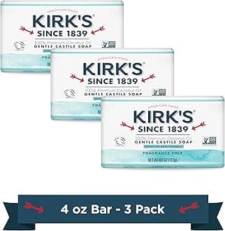 Kirk's Coco Castile Bar Soap, No Fragrance, 4 Ounce