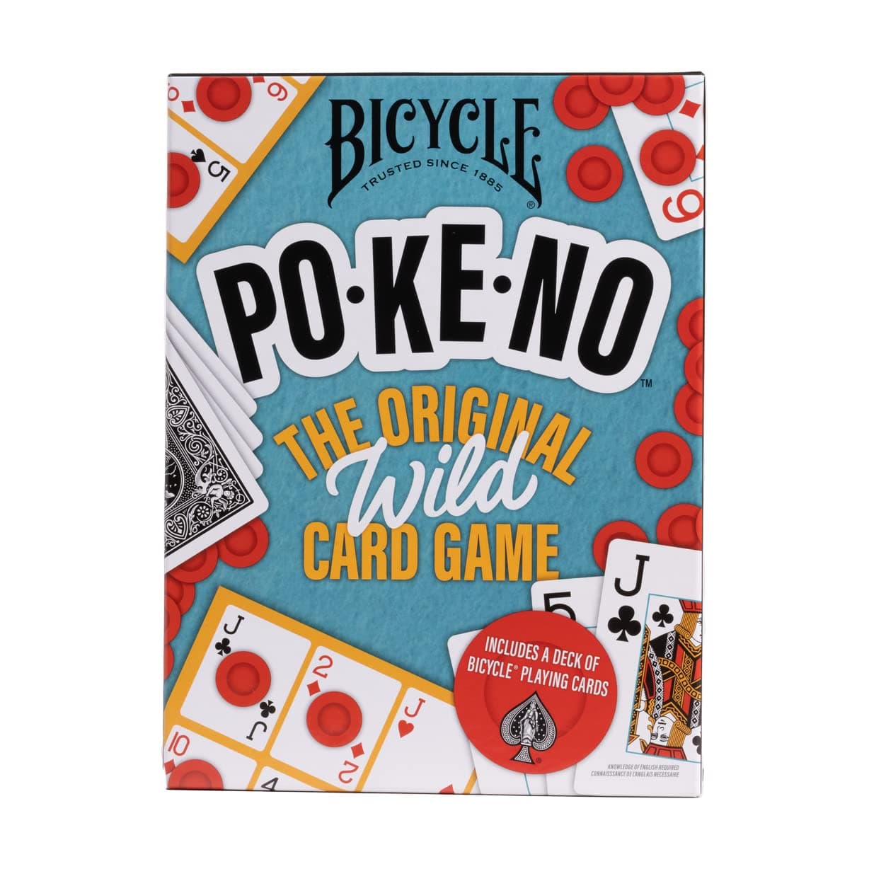 Pokeno Playing Card Game Pack (Includes 1 Deck, Scorecards, and Chips)