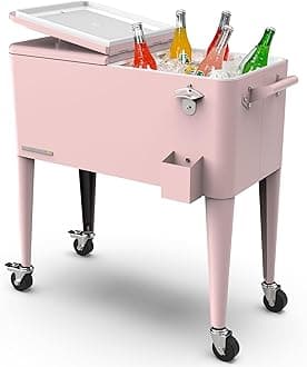 Permasteel PS-203 AM 80 Quart Portable Rolling Patio Cooler