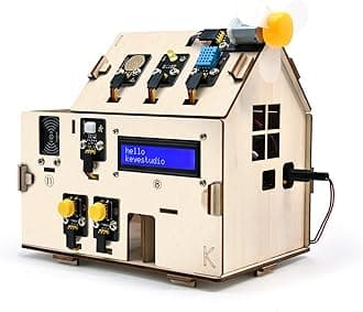 IOT ESP32 Smart Home Starter Kit for Arduino and Python,Electronics Home Automation Coding Kit, Wooden House DIY Sensor Kit STEM Educational Set for Adults Teens 15+