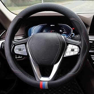 Car Steering Wheel Cover for BMW X3 X5 X7 3 5 Series 328i 528i 535i 530i 540i 320i 330i 325i X1 X2 X4 X6 1 2 4 6 7 8 M2 M3 M4 M5 Series e90 e60 f30 Accessories, 2024 Leather (Red Blue)