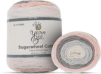 Yarn Bee 3 - Light Yarn for Crocheting & Knitting – Soft Yarn Skein – 335 Yards of Cotton Yarn for Crocheting Blankets, Hats, & More – Craft Supplies for Handcrafting, Paris Mornings