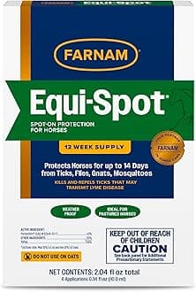 Farnam Equi-Spot, Horse Fly Control, Long-lasting Protection, 6 Applications, 12-Week Supply for One Horse