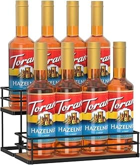 Coffee Syrup Rack Organizer 8 Bottle Syrup Holder Stand 2-Tier Syrup Storage Shelves Wine Rack for Kitchen Coffee Bar Station