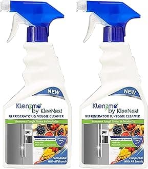 Klenzmo by Kleenest Refrigerator Cleaner Spray & Deodorizer 500ml (Pack of 2) | Removes Odour, Germs & Stains | For Fridge Interior, Trays, Shelves & Door | Food-Safe & Non-Toxic Formula
