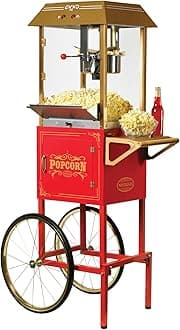 NostalgiaNKPCRT10RD Vintage 10-Ounce Commercial Popcorn Cart - 59-Inches Tall