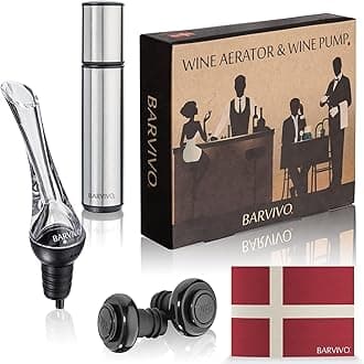 BARVIVO Premium Wine Preserver Kit - Extra Easy to Use Wine Bottle Stoppers & Vacuum Wine Pump - Keeps Red & White Wine Fresh for up to 14 Days - Ideal Gift Set for Any True Wine Lover