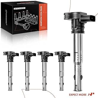A-Premium Ignition Coil Pack Set of 5 Compatible with Audi A3 2004-2013 A4 2005-2016 Volkswagen Jetta 2005-2015 Tiguan 2009-2017 L4 2.0L 2.5L