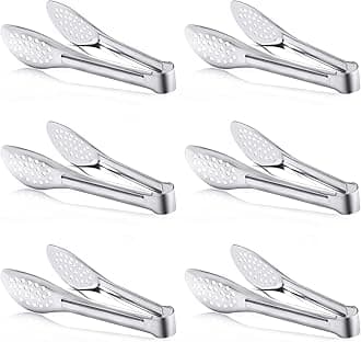 6 Pack Buffet Tongs,Stainless Steel Serving Tongs Serving Utensils 9Inch
