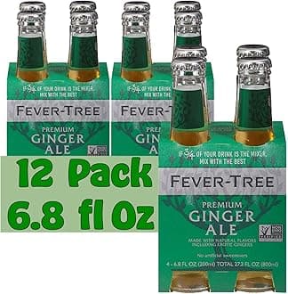 Fever-TreeGinger Ale Premium Cocktail Mixer 6.8 fl oz Glass Bottles 12 Pack