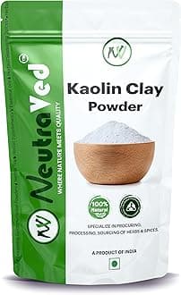 NeutraVed Kaolin Clay Powder - 200g | Natural, Chemical-Free Face Pack & Skin Care | China Mitti that May help Acne & Blackheads - 200 Grams
