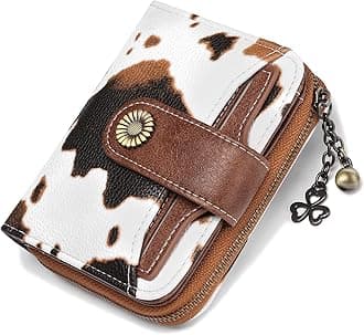 SENDEFN Women's Small Wallet, Women's Genuine Leather, with Coin Compartment, Small Zip, Wallet, Card Holder with RFID Blocker