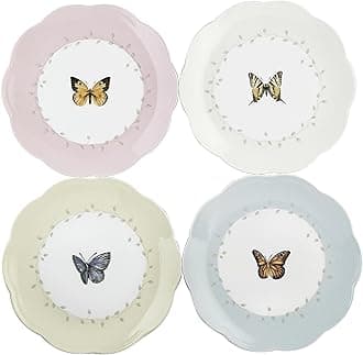 6444731 Butterfly Meadow 4-Piece Dessert Plate Set