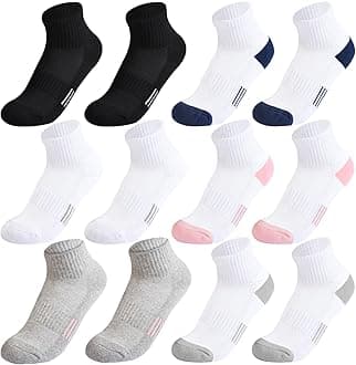 Kids Socks - Breathable Mesh & Cotton Ankle Athletic Socks for Boys & Girls, Youth 6/12 Pairs