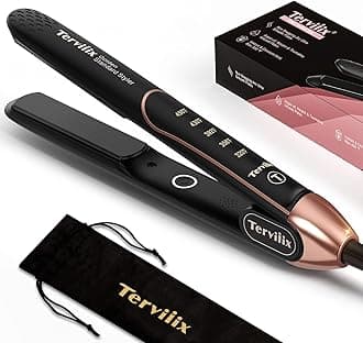Plancha De Cabello Professional 450°F, Non-Snagging Ceramic Flat Iron Hair Straightener 1 inch, 3X Less Damage Hair Iron Straightener and Curler, 15s Fast Heating, 5 Adjustable Heats