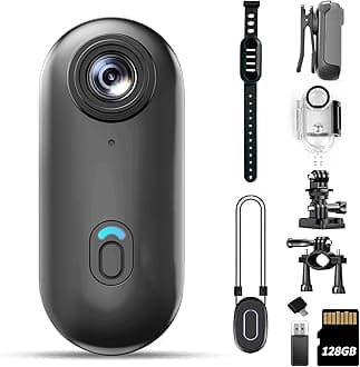 4K 128GB Mini Body Camera - Magnetic Thumb-Sized Action Cam with Video & Audio Recording, Hands-Free, Waterproof, Suitable for Vlog Creation, Work Record, Pet Walking, Travel Shooting & Daily Use