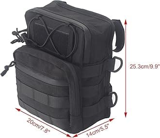 Motorcycle Universal Club Style Utility Molle Traveller Bar Handlebar T-Bar Bag Handle Bags, Fit For Harley Dyna Street Bob FXBB Softail Sportster, Tool Pouch Trunk Storage Bag, Ba-ja Orange