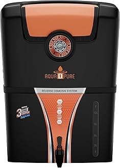 AQUA D PURE 4 in 1 Copper RO Water Purifier with 10 Stage Purification Filtration, UV, UF, TDS Adjuster and 12 Liter Large Storage Tank (S35 AGS Copper RO)