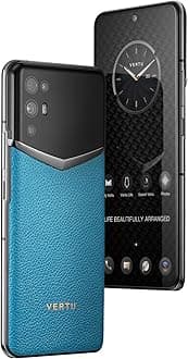 VERTU iVertu Calfskin 5G Phone, Unlocked Smartphone, Secure Encrypted, 64MP Camera, 12+512G, 120Hz FHD+(1080 * 2400) OLED Display, Dual SIM, Fast Charge (Lake Blue)