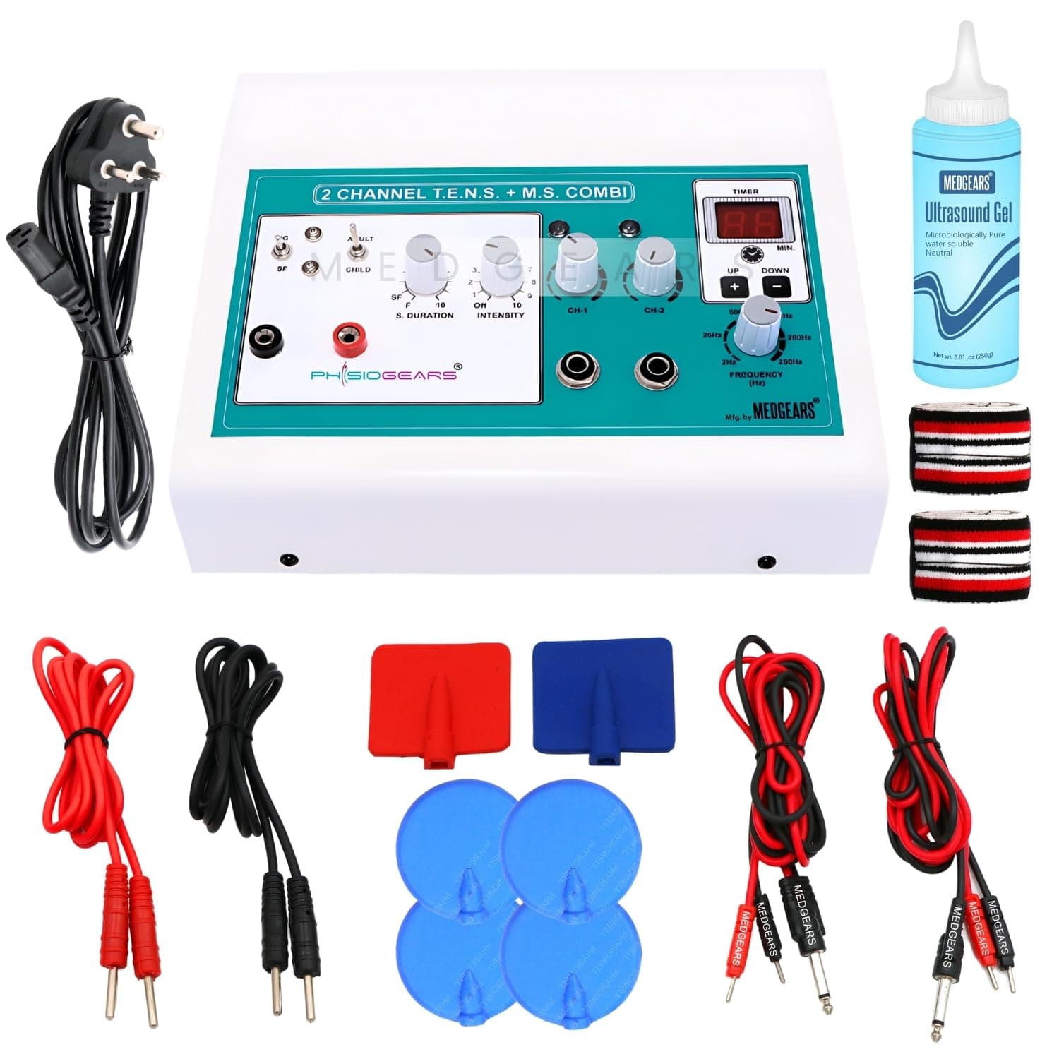 Mini MS Two Channel Muscle Stimulator Machine Galvanic with Faradic Stimulation Physiotherapy.