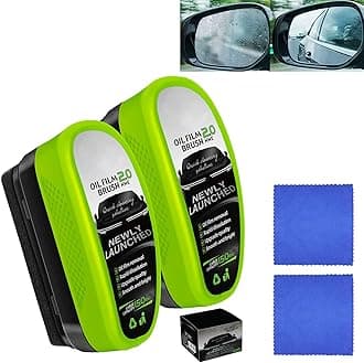 Oil-Free Car Glass Brushes,New 2.0 Clearvision Glass Cleaner,Glass Coating Board for Windshield,Prevents Rain and Fog Clearvision Car windshield cleaner tool(2PCS+Wipe)