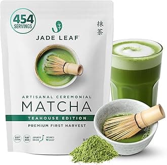 Jade Leaf Matcha Ceremonial Grade Matcha Green Tea Powder - Authentic Japanese Origin - Artisanal Teahouse Edition Premium First Harvest (1 Pound Bulk Matcha)