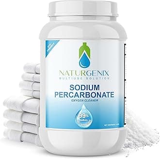 Sodium Percarbonate Powder 99% Purity - Oxygen Bleach, Hydrogen Peroxide Release Cleaner for Laundry, Dishwasher, Deodorizing & Stain Removal, Multi-Surface Use, Color-Safe (9 lbs)