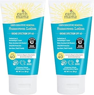 Uber-Sensitive Mineral Sunscreen Lotion SPF 40 | Non-Nano Zinc, Contains Organic Colloidal Oatmeal | Steroid-Free Eczema Cream for Baby, Kid & Family, 3-Ounce, 2-Pack