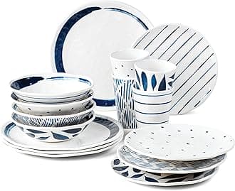 Blue Bay Melamine 16-Piece Dinnerware Set, 8.60, Multi