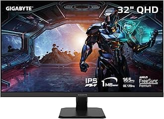 GIGABYTE GS32Q 31.5" 165Hz 1440P Gaming Monitor, 2560x1440 SS IPS Display, 1ms (MPRT) Response Time, HDR Ready, 1x Display Port 1.4, 2X HDMI 2.0 (GS32Q US)