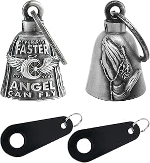 Motorcycle Bells for Bikers Guardian Angel Gremlin Bells for Motorcycle Rider Key Chain for Luck