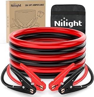 Nilight Jumper Cables for Car Battery 2 Gauge 16 FT Booster Cable Heavy Duty 800 A CCA with Carrying Bag Jump Start Emergency Kit Pickup Truck RV Vans SUV