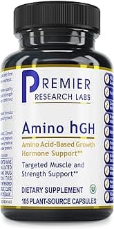 Premier Research Labs Amino HGH - HGH Supplements for Men, HGH Supplements for Women, Amino Acids, L-Arginine, L-Lysine, HGH Enhancer, Support Human Growth Hormone and Muscle Growth - 105 Capsules