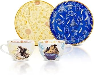 Disney Beauty and the Beast Bone China Teacup and Saucer | Set of 2