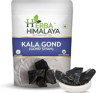 Herba Himalaya Kala Gond 100gm Natural Gond Siyah Black Gum Lab Tested and Certified Premium Ingredient Perfect for Traditional Sweets Beverages Herbal Recipes