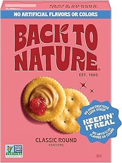 Classic Round Crackers, Non-GMO, Vegan Friendly Snack Cracker, Made with Wheat Flour & Sea Salt, Snack Happy, 6.5 oz Box