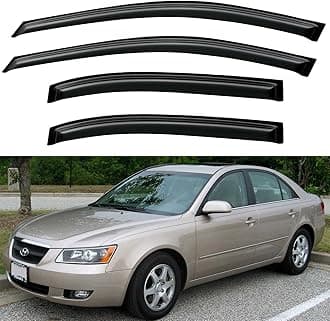 Window Visors Rain Guards Shield for 2005-2010 Hyundai Sonata, Tape-on Window Wind Deflectors Vent Shades for 05-10 Sonata